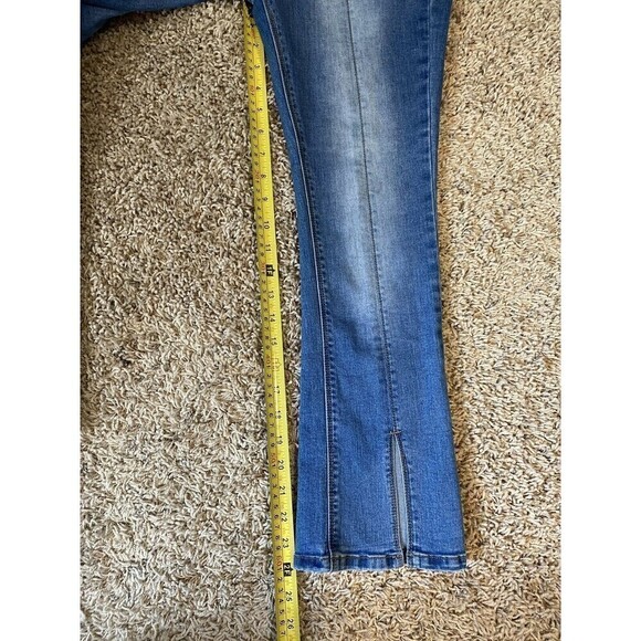 Umgee Jeans Size 26 Cropped Flare Blue Stone Washed Denim Boho 5 Pocket Stretch - Picture 10 of 10